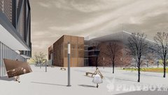 akademije: Elaborat urbanistične rešitve področja med Roško cesto, Poljansko ulico in Strupijevim nabrežjem ter arhitekturna rešitev objektov Akademije za likovno umentost, Akademije za glasbo in Akademije za gledališče, radio, film in televizijo. Vir: Ravnikar Potokar arhitekturni biro.