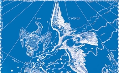 Ozvezdje Labod (zgoraj) in ozvezdje Škorpijon (spodaj), prikazana v starem zvezdnem atlasu.