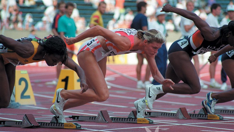 
                            Katrina Krabbe, svetovna prvakinja 1999 v teku na 100 m, je skušala preslepiti komisijo s tujim urinom. (foto: *)