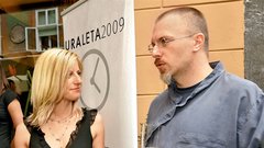 Nekdanja urednica Playboya Barbara Bizjak in aktualni urednik Borut Omerzel