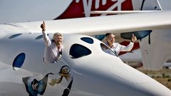 Sir Richard Branson in Burt Rutan