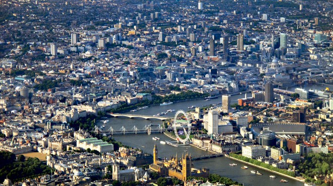 Pogled na Westminster iz zraka (foto: Aleš Bravničar)