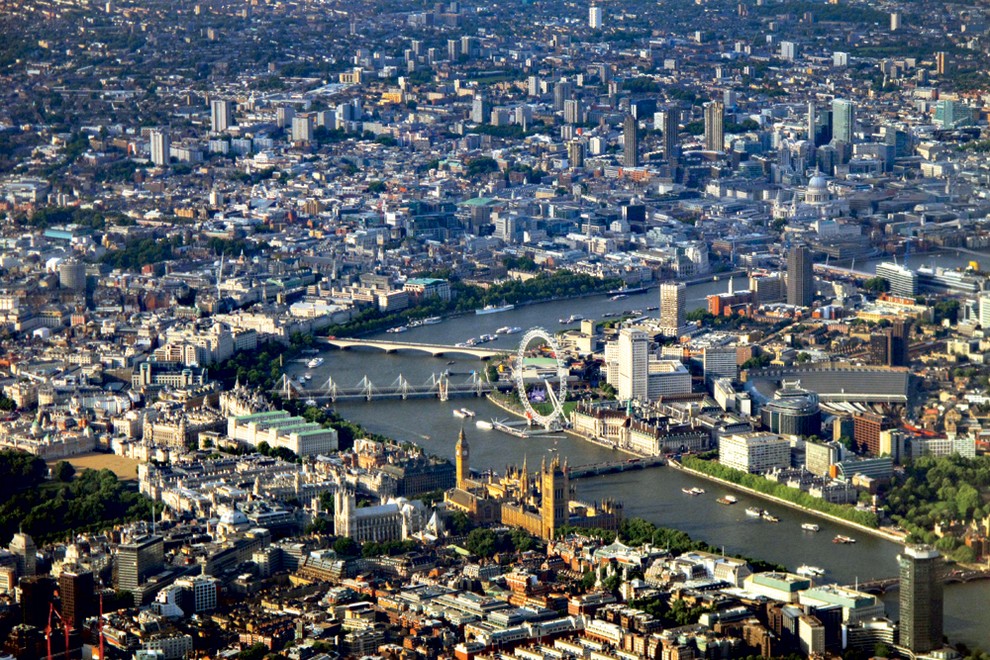 Pogled na Westminster iz zraka