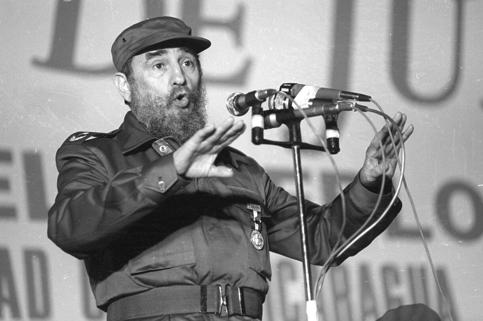 Fildel Castro leta 1985 med govorom v Nikaragvi. (foto: Profimedia)