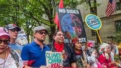 Leonardo DiCaprio na protestu za okolje v Washingtonu