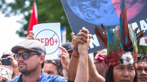 Leonardo DiCaprio na protestu za okolje v Washingtonu