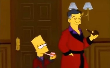 Hef je sam posnel govor za animirano različico sebe v legendarni animirani seriji The Simpsons. Z Bartom Simpsonom sta se sprehajala po Playboyevem dvorcu leta 1993, oba odeta v kopalni plašča in oba s pipo v ustih.