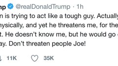Donald Trump žalil Noa Bidna na Twitterju, ta pa mu je zagrozil, da bo z njim fizično obračunal!