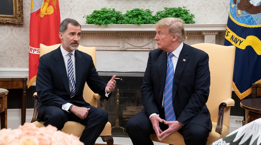 Ostre besede za Trumpa tudi ob obisku španskega kraljevega para v Beli hiši (foto: profimedia)