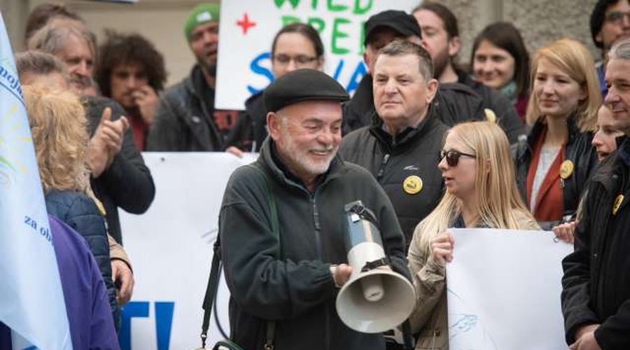 Protestniki v Ljubljani politiko pozvali k zaščiti reke Mure (foto: Nebojša Tejić/STA)