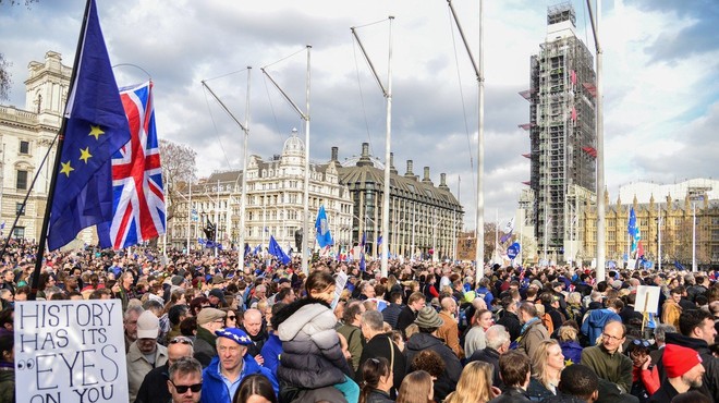 Več kot milijon protestnikov je v Londonu zahtevalo novo glasovanje o izstopu iz EU (foto: profimedia)
