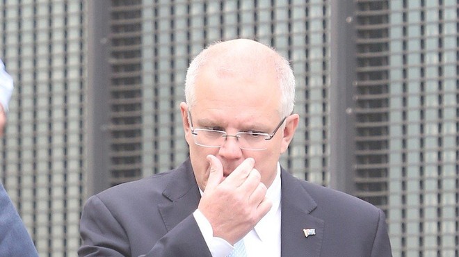 Avstralski premier  Scott Morrison v glavo dobil jajce (foto: profimedia)