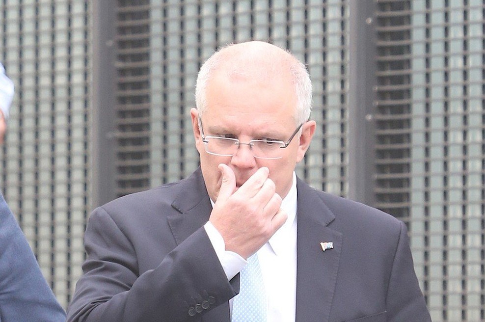 Avstralski premier  Scott Morrison v glavo dobil jajce (foto: profimedia)