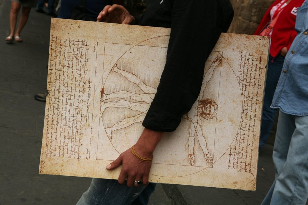 Italija bo Franciji posodila znamenito Leonardovo risbo Vitruvijca (foto: profimedia)