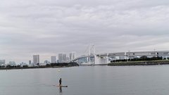 Odaiba in pogled na Rainbow bridge, Tokio