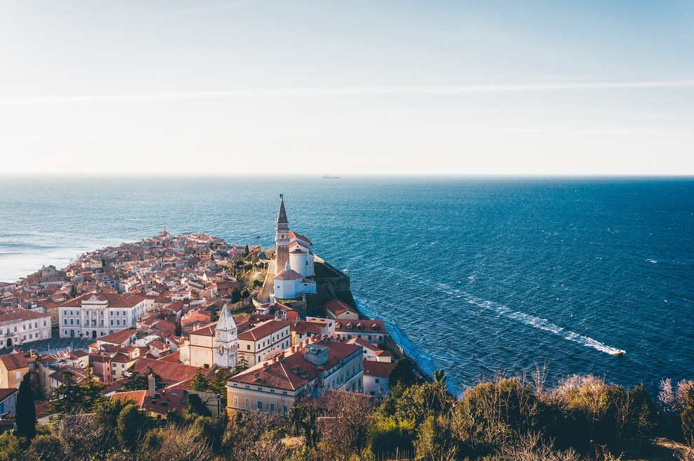 Piran iz zraka. (foto: Unsplash.com)