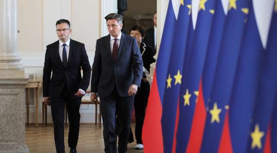 Šarec v pogovoru s Pahorjem za predčasne volitve (foto: Daniel Novakovič/STA)