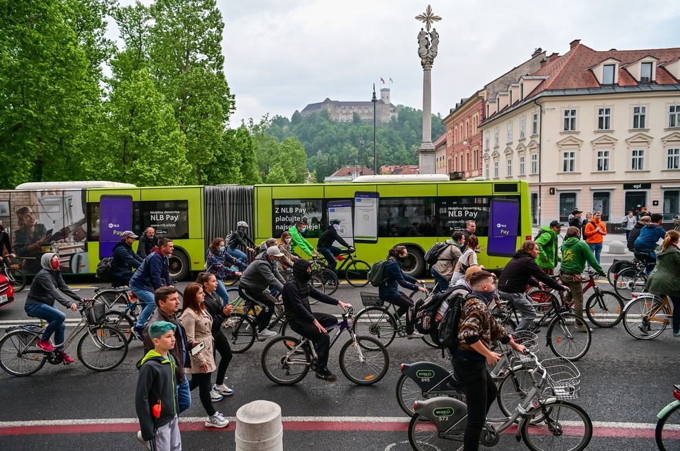 Protestni kolesarji znova na cestah slovenskih mest (foto: profimedia)