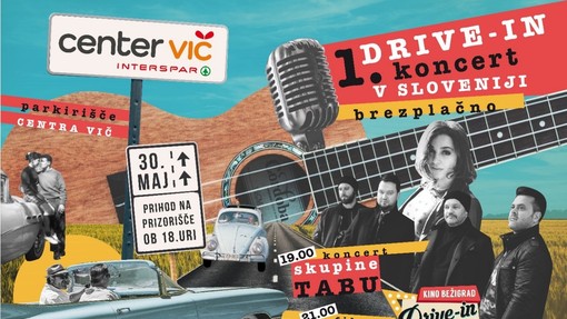 Prvi drive-in koncert v Sloveniji s skupino Tabu na parkirišču Centra Vič