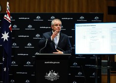 Avstralski premier med novinarsko konferenco doživel hladen tuš