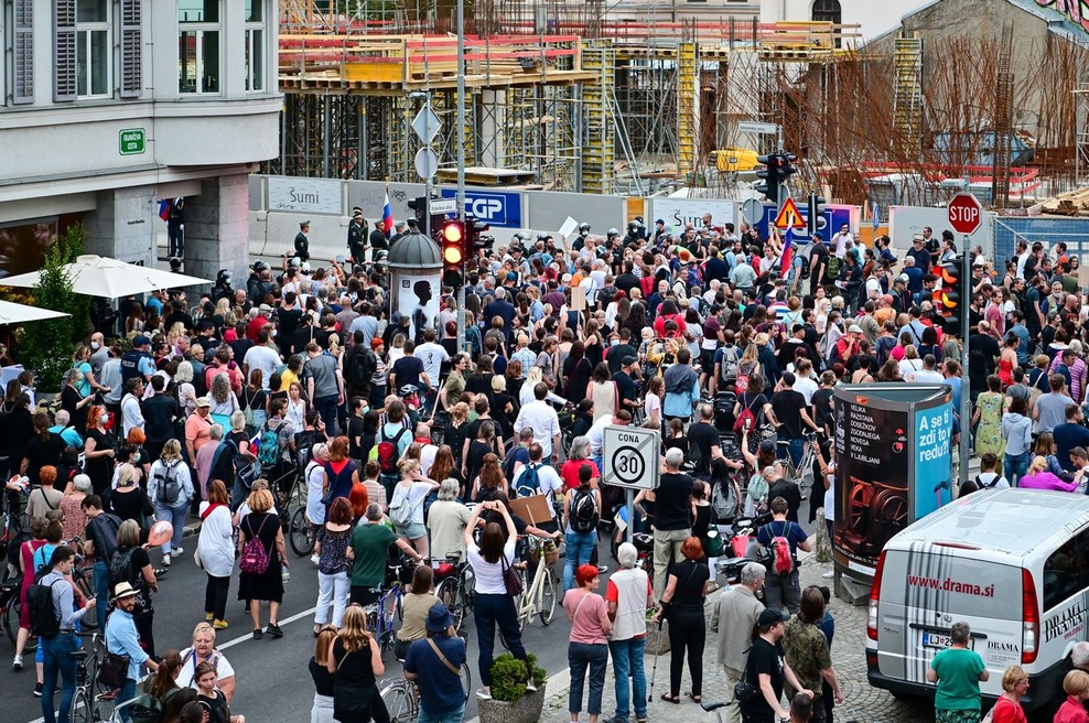Protest v Ljubljani tokrat proti vmešavanju v policijo (foto: profimedia)