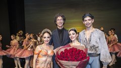Solisti večera Ana Klašnja, koreograf Martinez, Maia Makhateli in Jakob Feyferlik