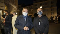 Bojan Flac (levo) in Roman Didović, redna obiskovalca gledališča in ljubitelja operne umetnosti.