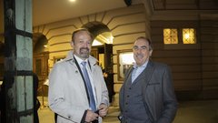 Župan občine Šmartno pri Litiji Rajko Meserko in dirigent Igor Švara