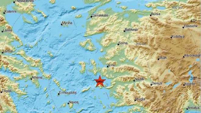 Potres 7. stopnje stresel zahodno obalo Turčije in grških otokov v Egejskem morju (foto: ESMC)
