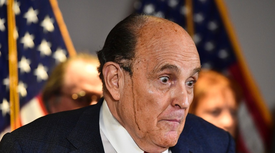 Rudy Giuliani med novinarsko konferenco. (foto: Profimedia)