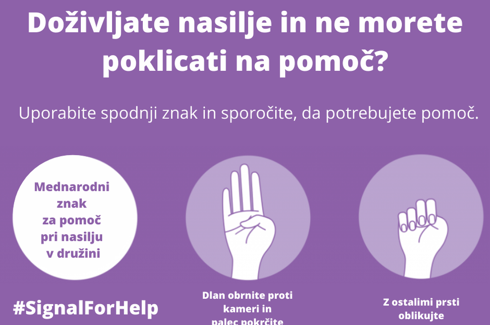 Mednarodni skriti znak za pomoč pri nasilju v družini - ga boste prepoznali? (foto: Policija.si)