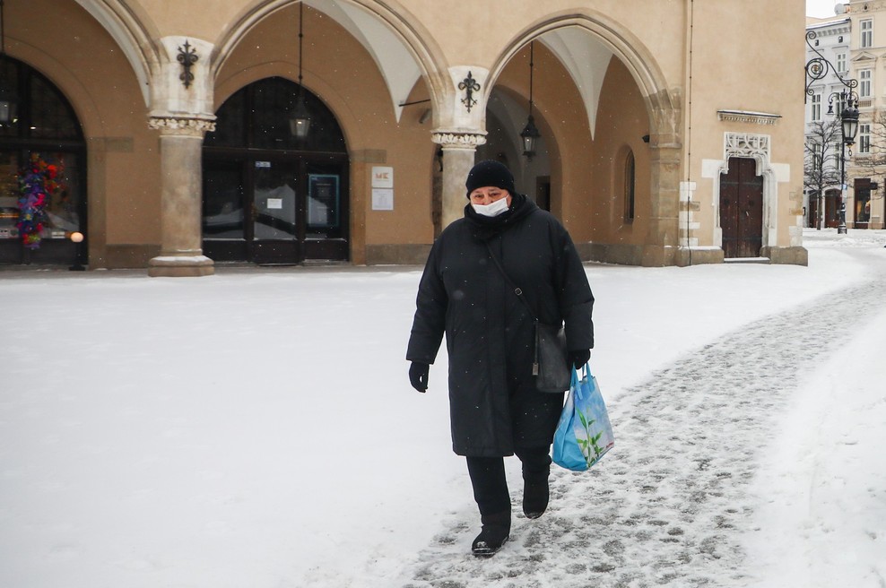 V Krakovu zasnežene poti v parkih namesto s soljo posipajo s kavo (foto: Profimedia)