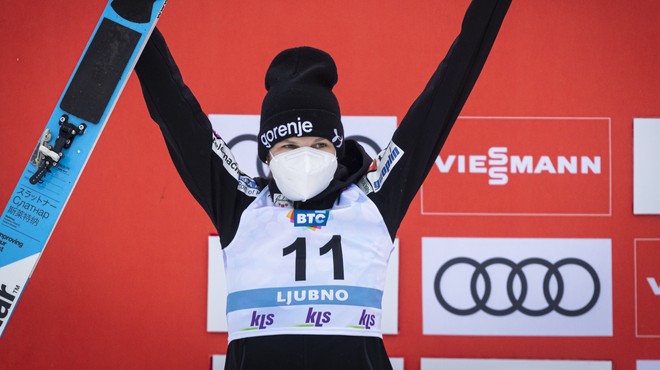 Ema Klinec svetovna prvakinja v Oberstdorfu (foto: Smučarska zveza Slovenije)