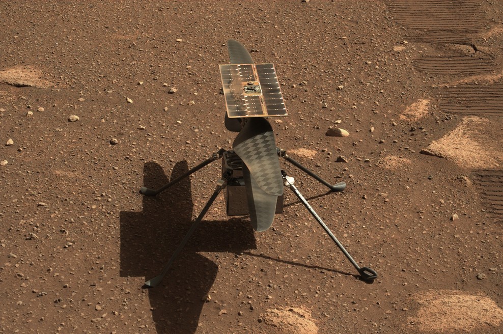Helikopter Ingenuity opravil prvi polet na Marsu (foto: Jpl-Caltech/NASA)