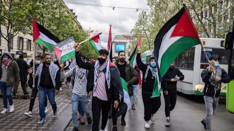 Petkov protest v Ljubljani z ultimatom vladi, naj odstopi in s podporo Palestincem