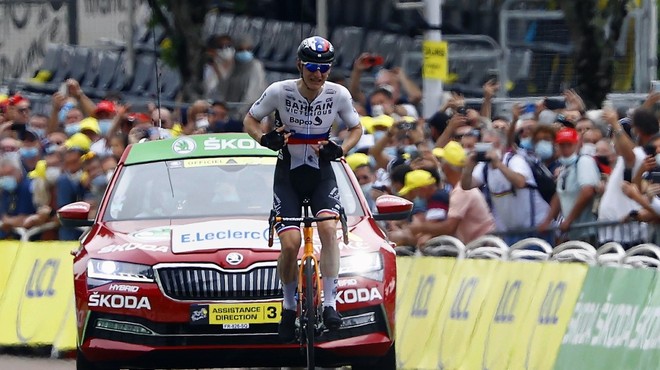 Matej Mohorič si je priboril etapno zmago kolesarske dirke po Franciji (foto: profimedia)