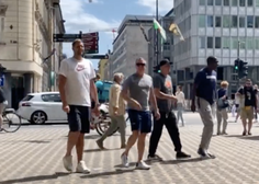 Vodstvena ekipa Dallas Mavericksov na sprehodu in kosilu v Ljubljani (video)
