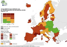 Posodobljen zemljevid ECDC brez bistvenih sprememb, Slovenija ostaja oranžna