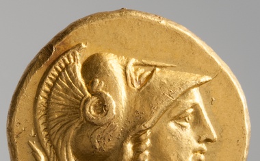 Zlatnik (stater) Aleksandra Velikega, 330–320 pr. Kr., hrani NMS