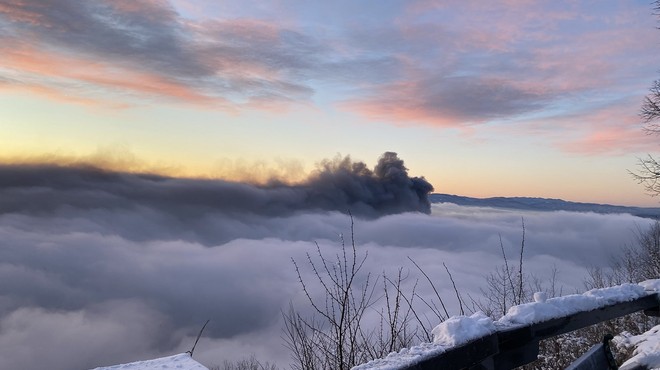 Neverjetno! Tako se je požar v Vižmarjah videl z vrha Šmarne gore (foto: Osebni arhiv)
