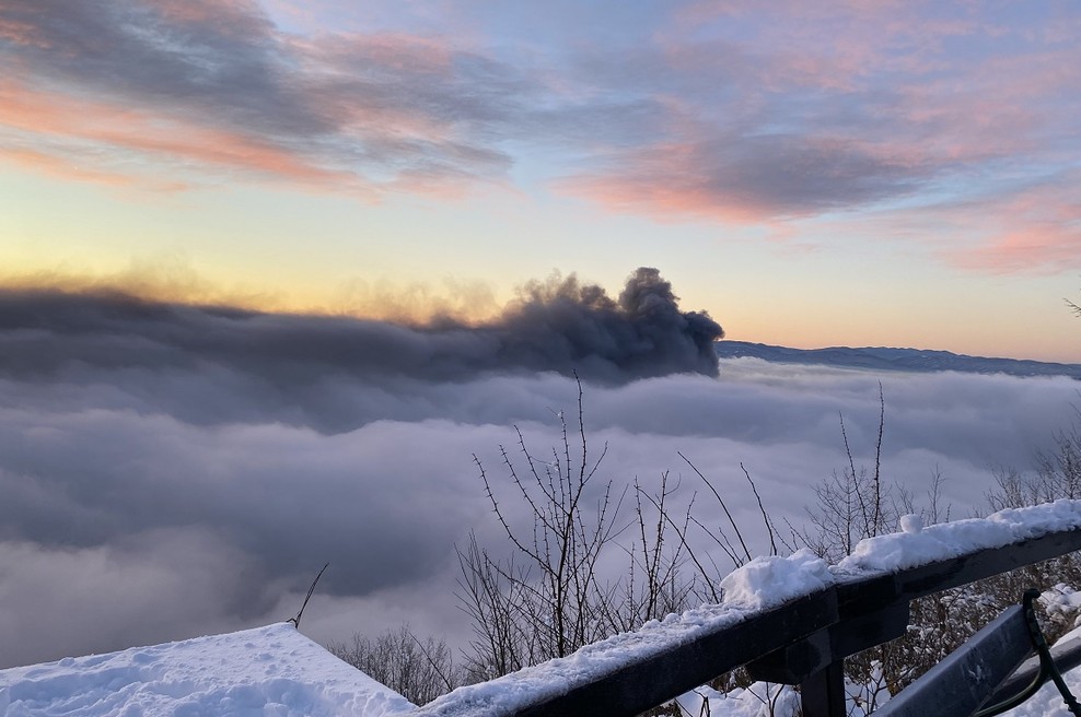 Neverjetno! Tako se je požar v Vižmarjah videl z vrha Šmarne gore (foto: Osebni arhiv)