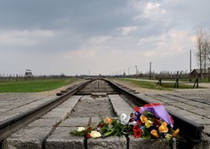 Holokavst, sočutje in svečka na grobu nesrečnih Romov, ki so bili pobiti leta 1942