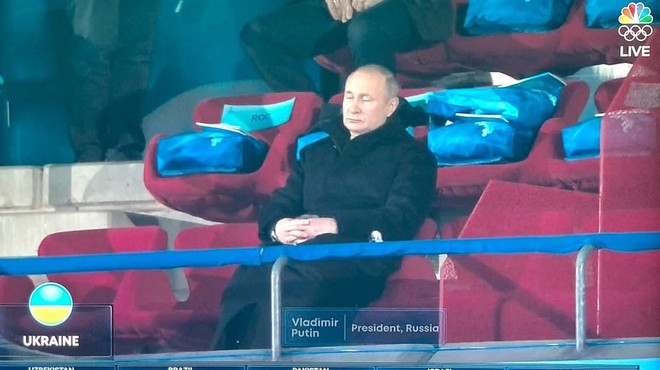 (VIDEO) Kamere ujele Putina, kako 'DREMA' kar med olimpijskimi igrami (foto: Twitter)