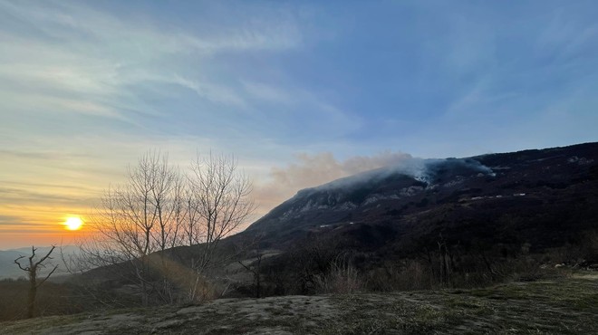 Požar nad cesto Ajdovščina-Col. (foto: PGD Vipava)