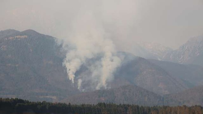 Požar v okolici Preddvora. (foto: Nebojša Tejić/STA)