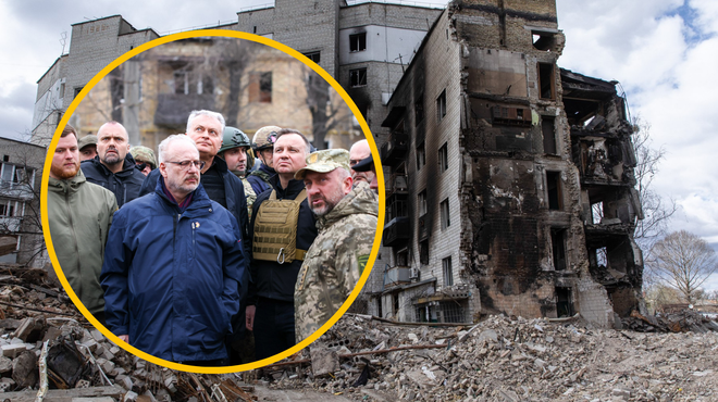 Solidarnost z Ukrajino: še štirje evropski voditelji z vlakom na vojno območje (foto: Jakub Szymczuk/Twitter/Profimedia/fotomontaža)