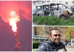 Strašno: zaustavili, napadli in zažgali kombi, v katerem so bili otroci