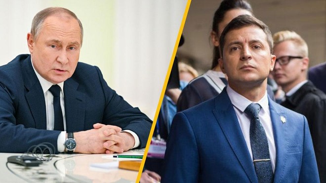 Kakšna možnost je, da se Zelenski in Putin znajdeta na istem mestu? Precej velika (foto: Profimedia/fotomontaža)