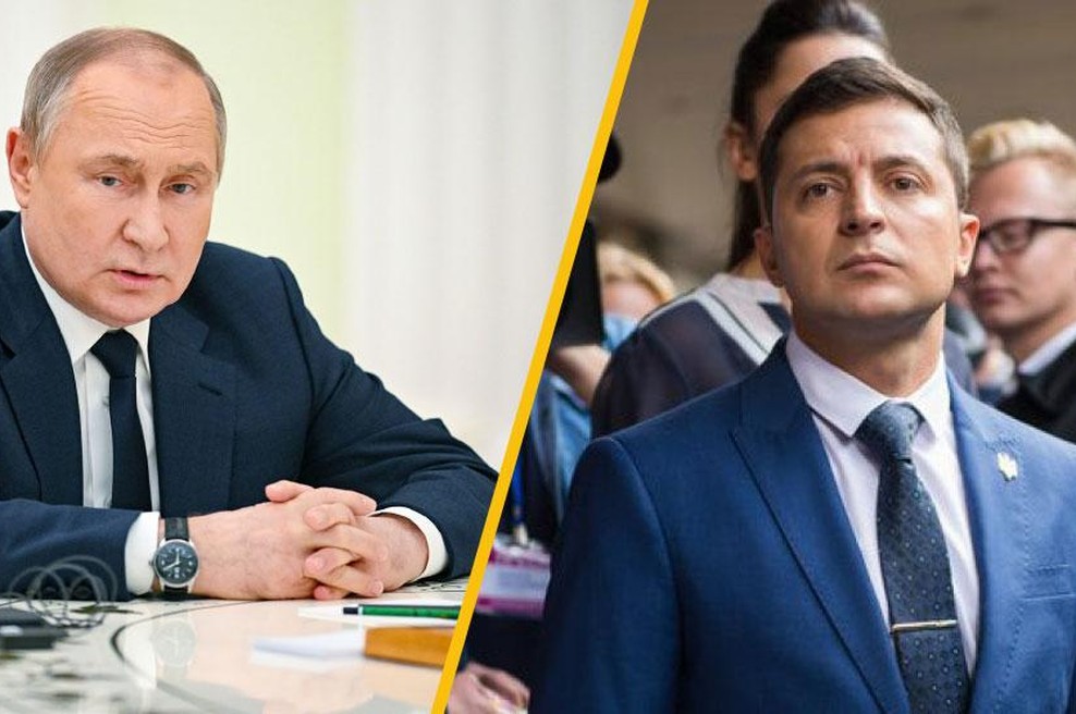 Kakšna možnost je, da se Zelenski in Putin znajdeta na istem mestu? Precej velika (foto: Profimedia/fotomontaža)