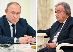 Antonio Guterres pri Putinu ni mencal: "invazija se mora nemudoma nehati!"